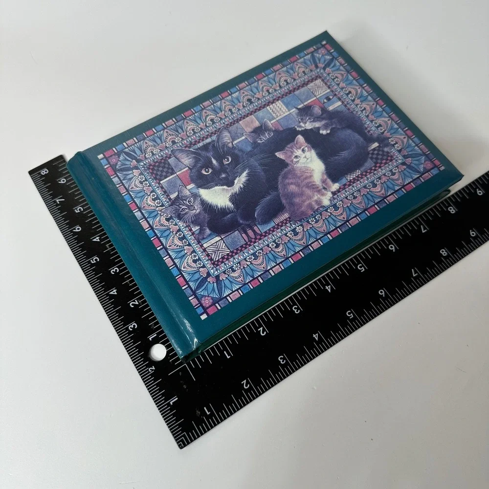 Vintage 1990 Cat Guest Book Lesley Anne Ivory Markings Green Hardcover Unused